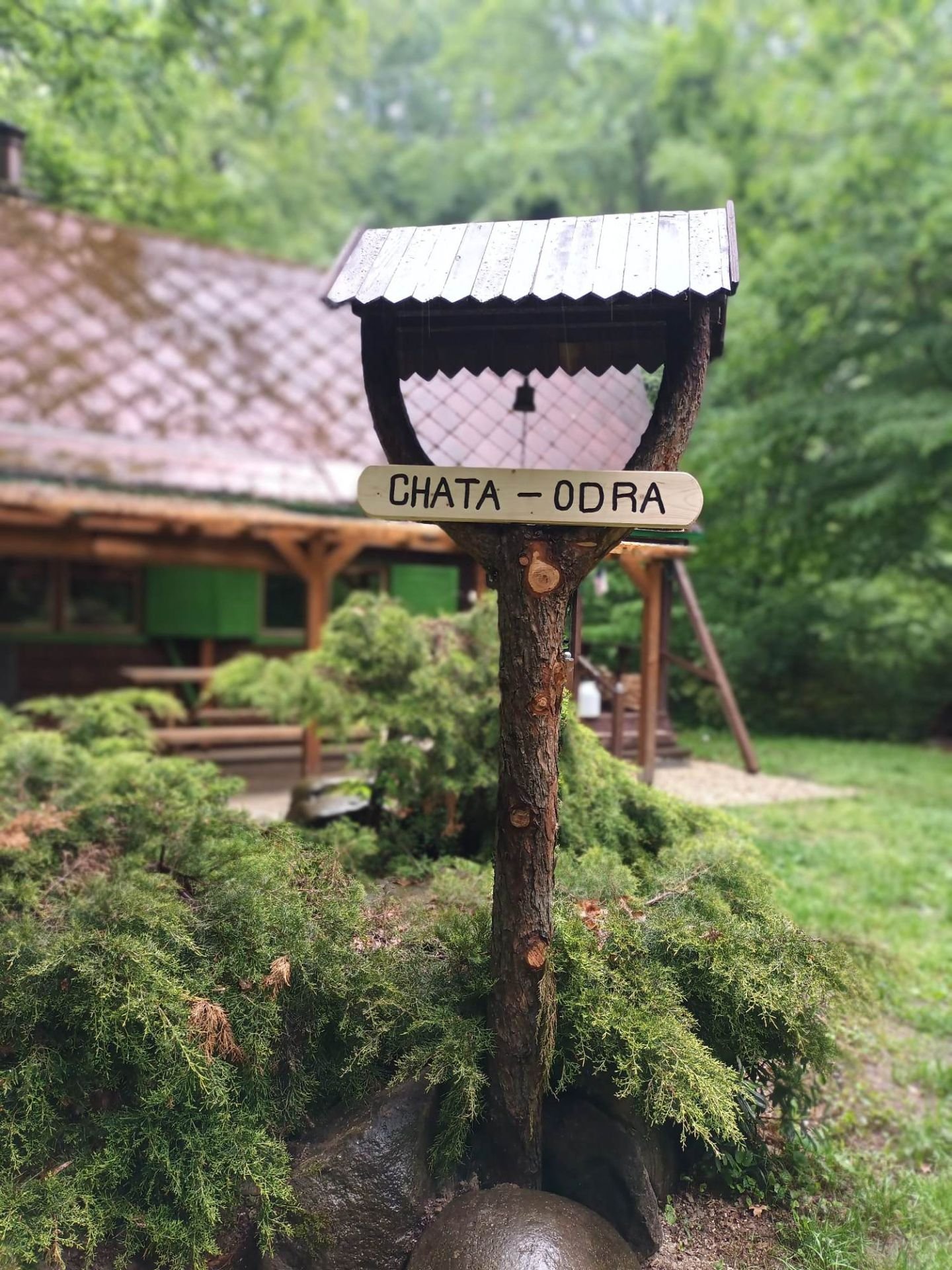 Dřevěná cedule Odra u chaty